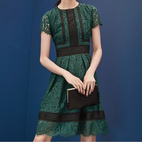 eliza j green lace dress